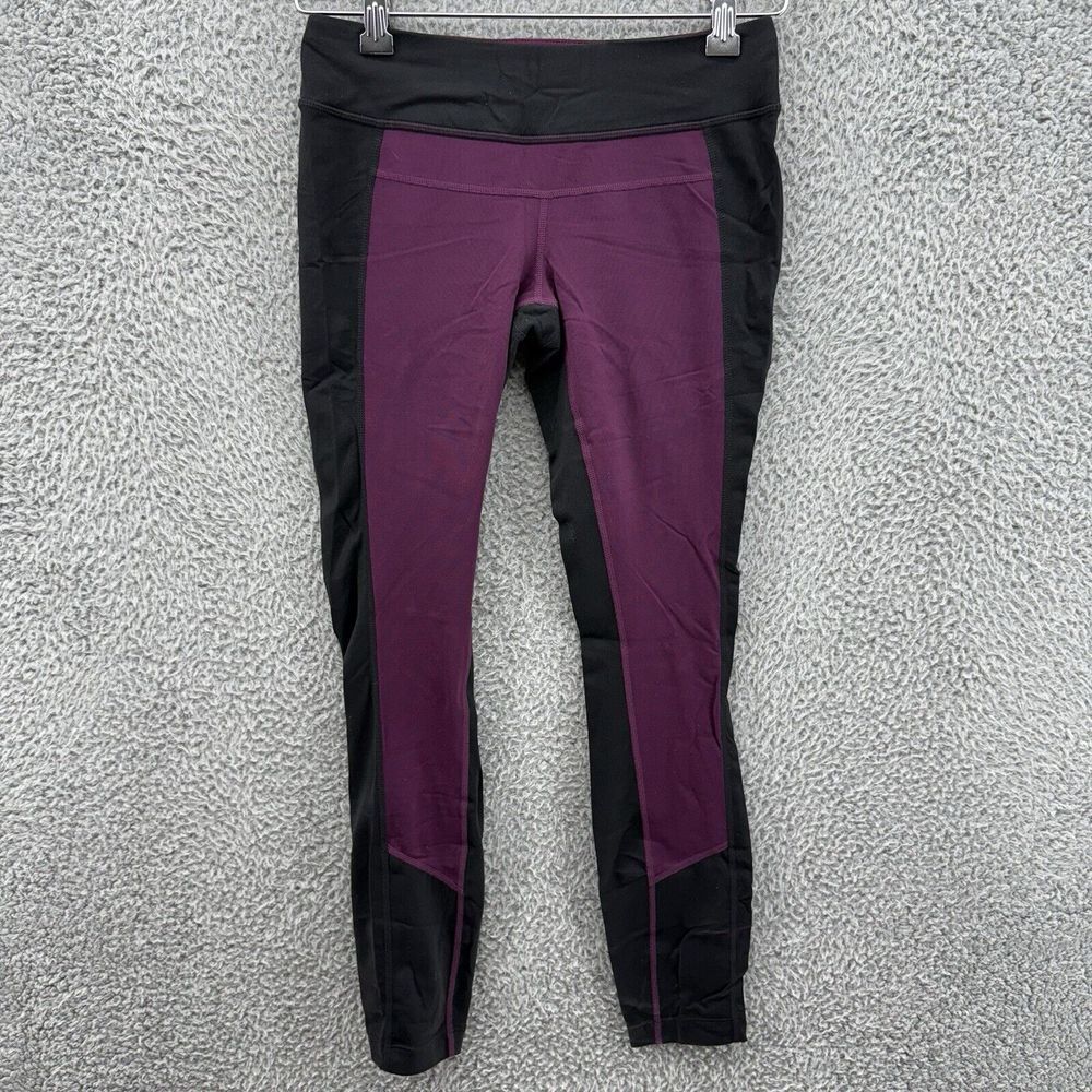 PrAna Gabi Legging Purple Plum Black Color Block Full Length Leggings Women's XS